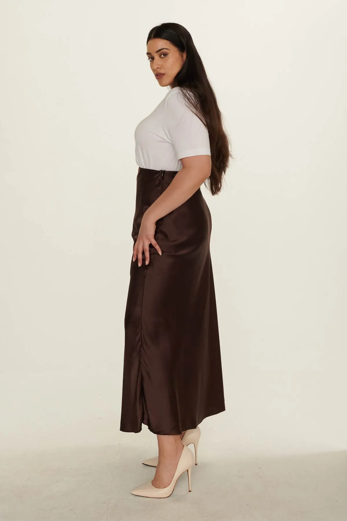 Long Bias Cut Skirt