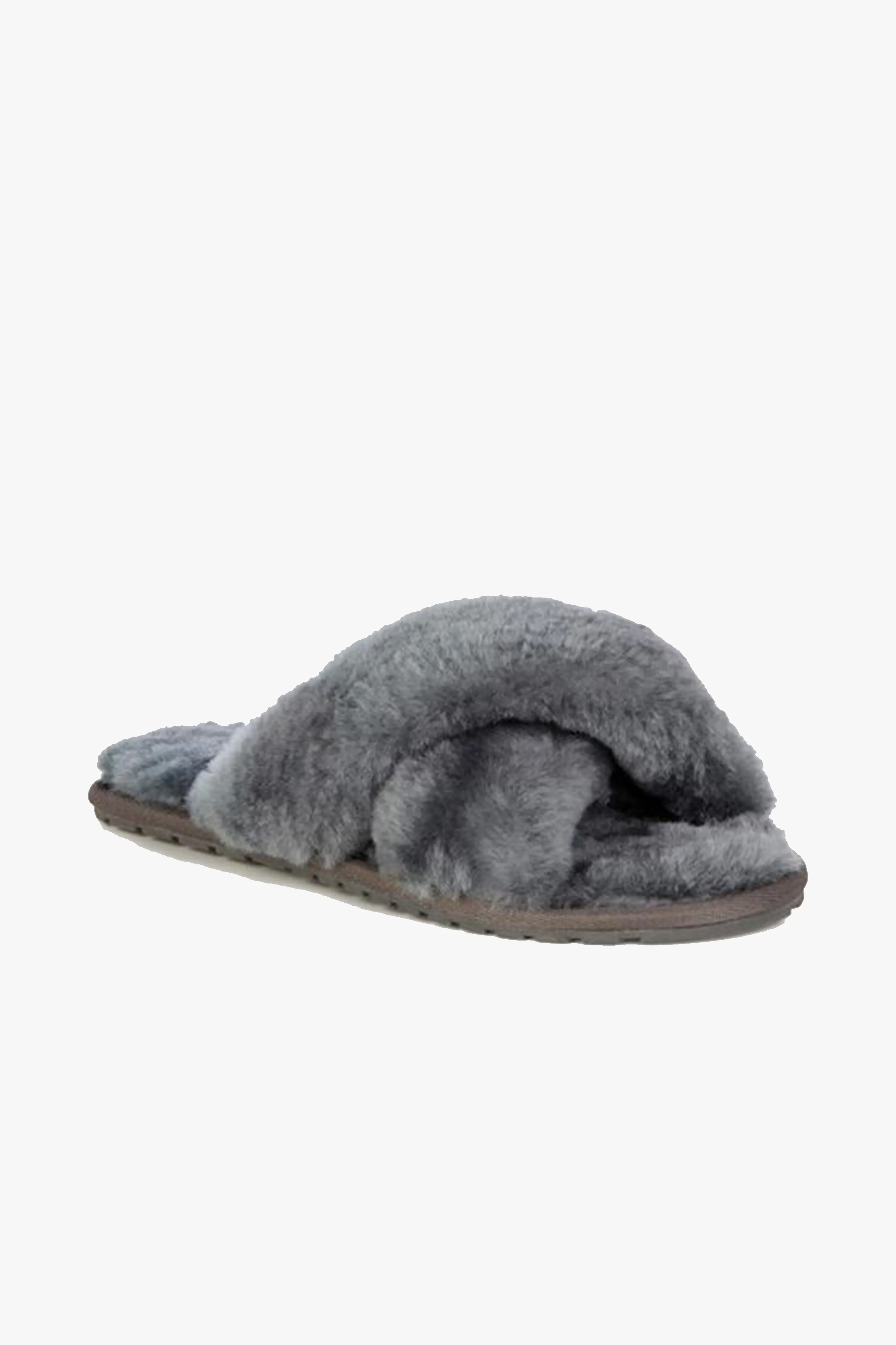 Mayberry Charcoal Wool Crossover Slippers