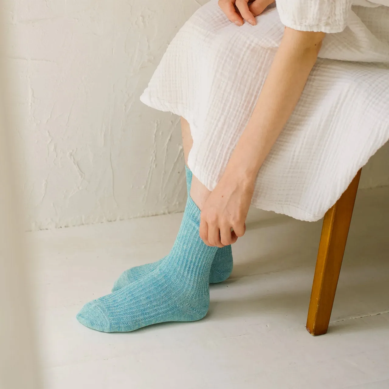 Memeri Ribbed Socks - Linen (Adults)