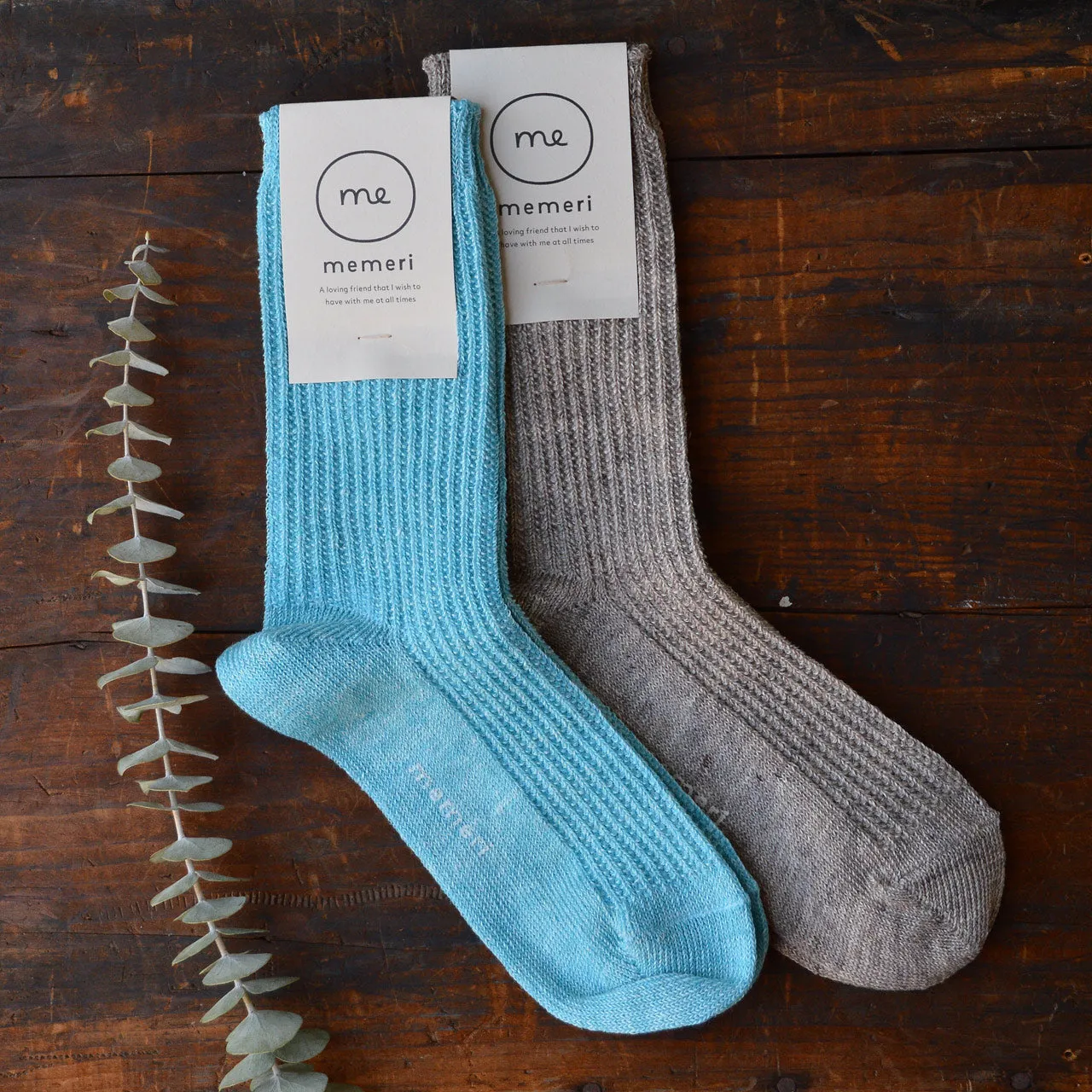 Memeri Ribbed Socks - Linen (Adults)