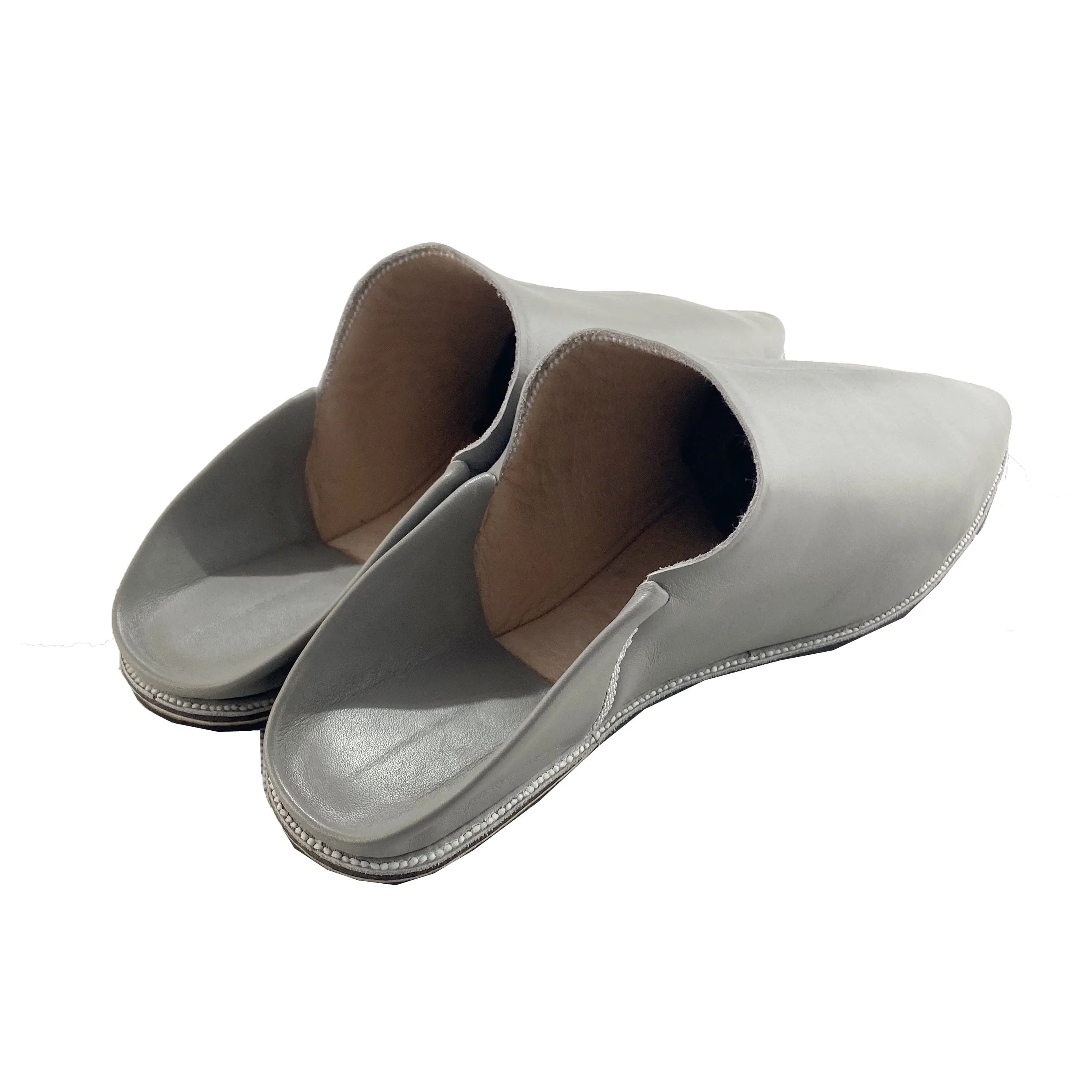 Men Moroccan Slipper in Grey Leather