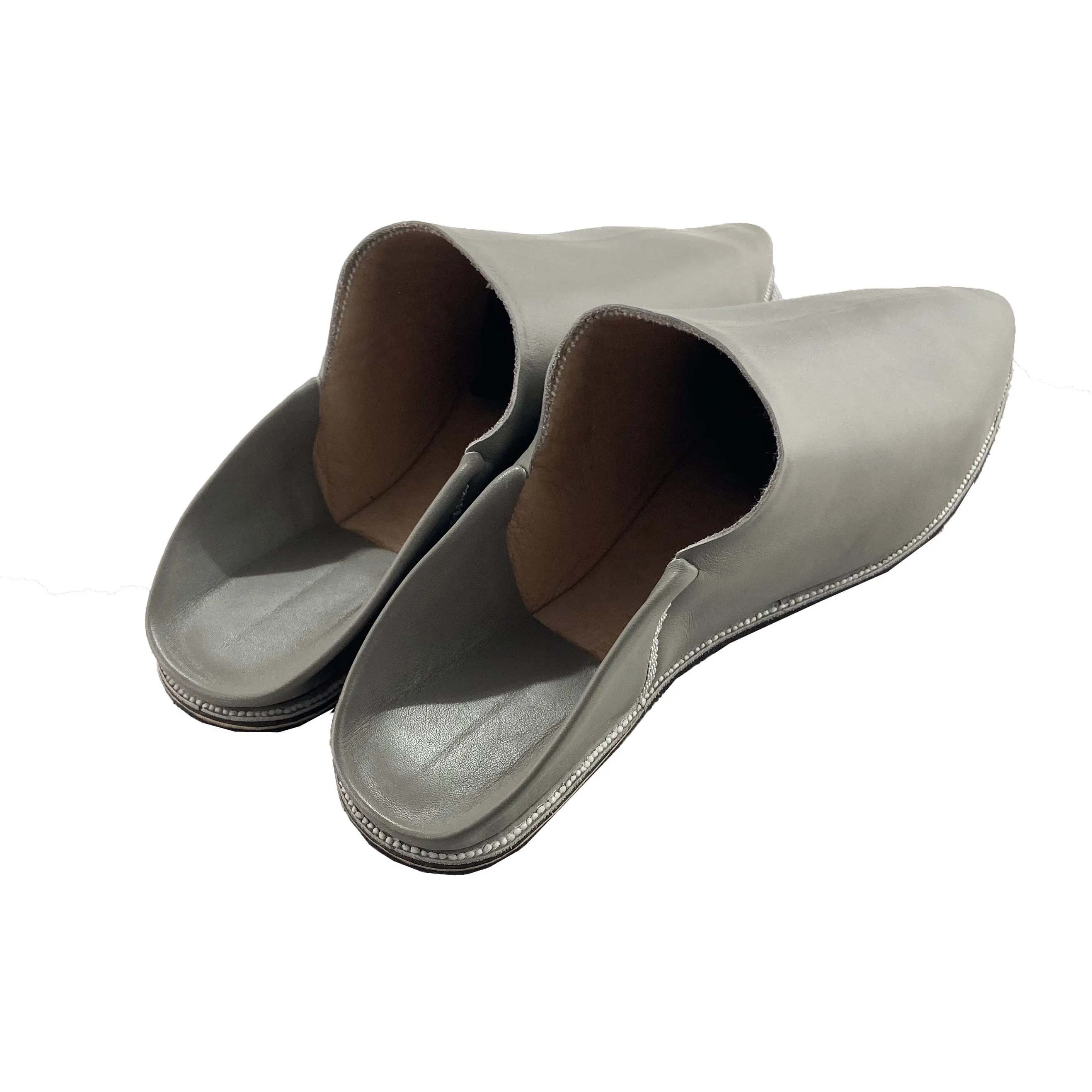 Men Moroccan Slipper in Grey Leather