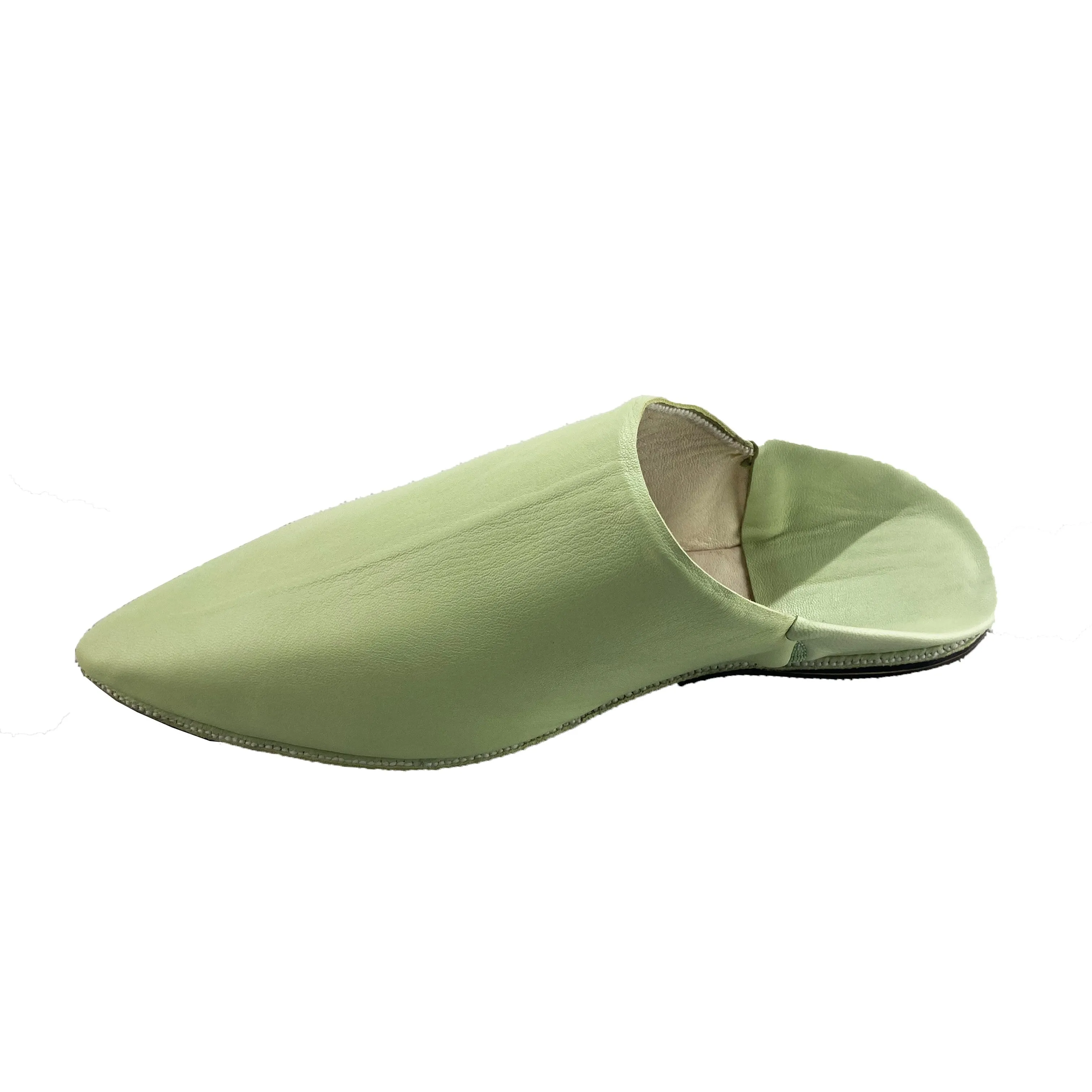 Men Moroccan Slipper in Pistachio Green Leather