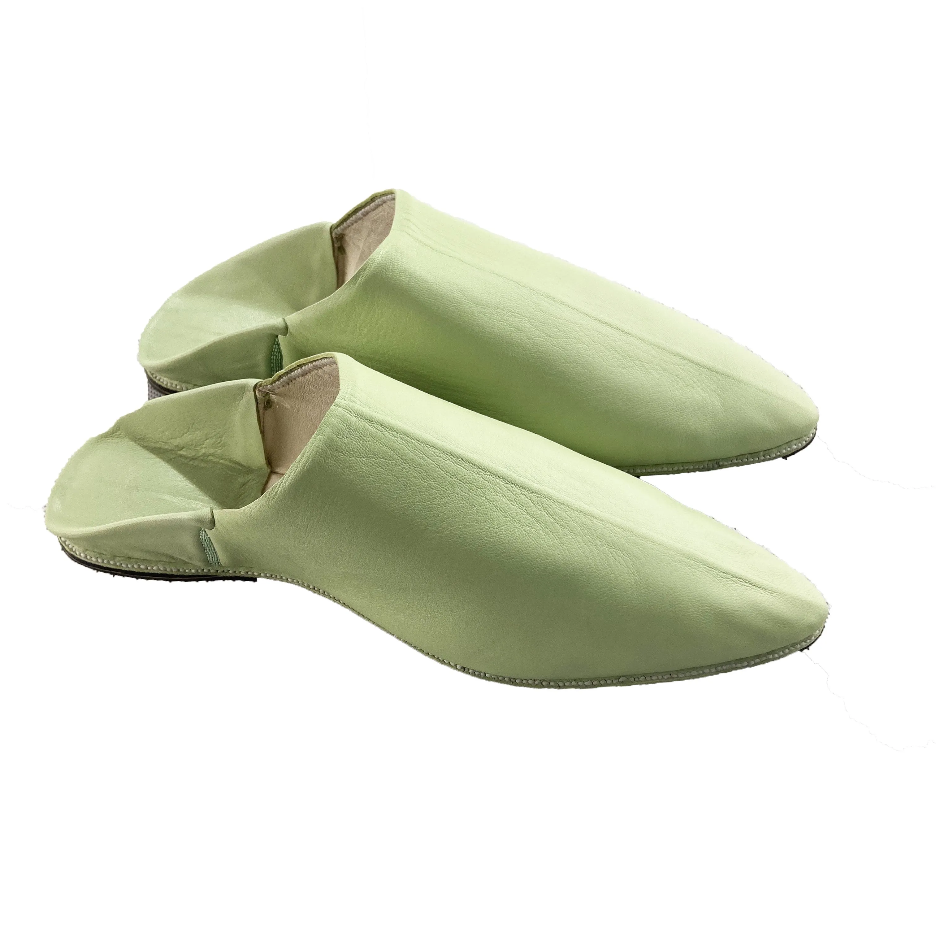 Men Moroccan Slipper in Pistachio Green Leather