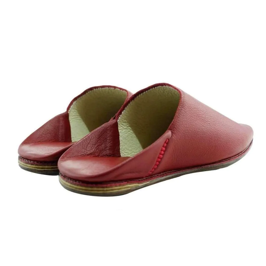 Men's Moroccan Slipper in Red Leather