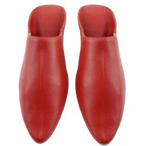 Men's Moroccan Slipper in Red Leather