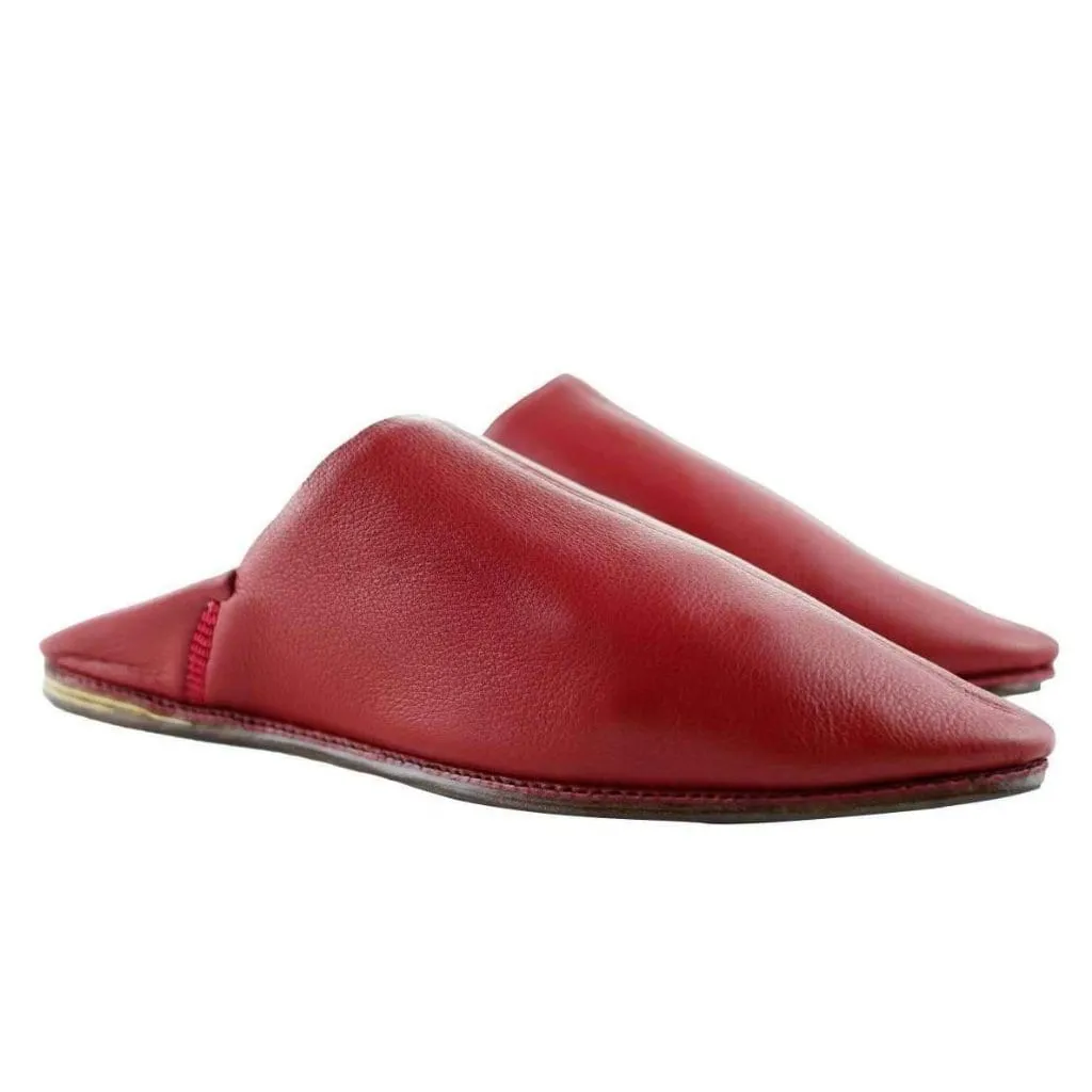 Men's Moroccan Slipper in Red Leather