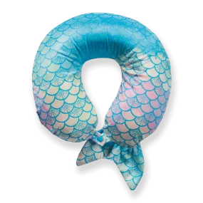 Mermaid Tail Memory Foam Travel Neck Pillow - Cyan