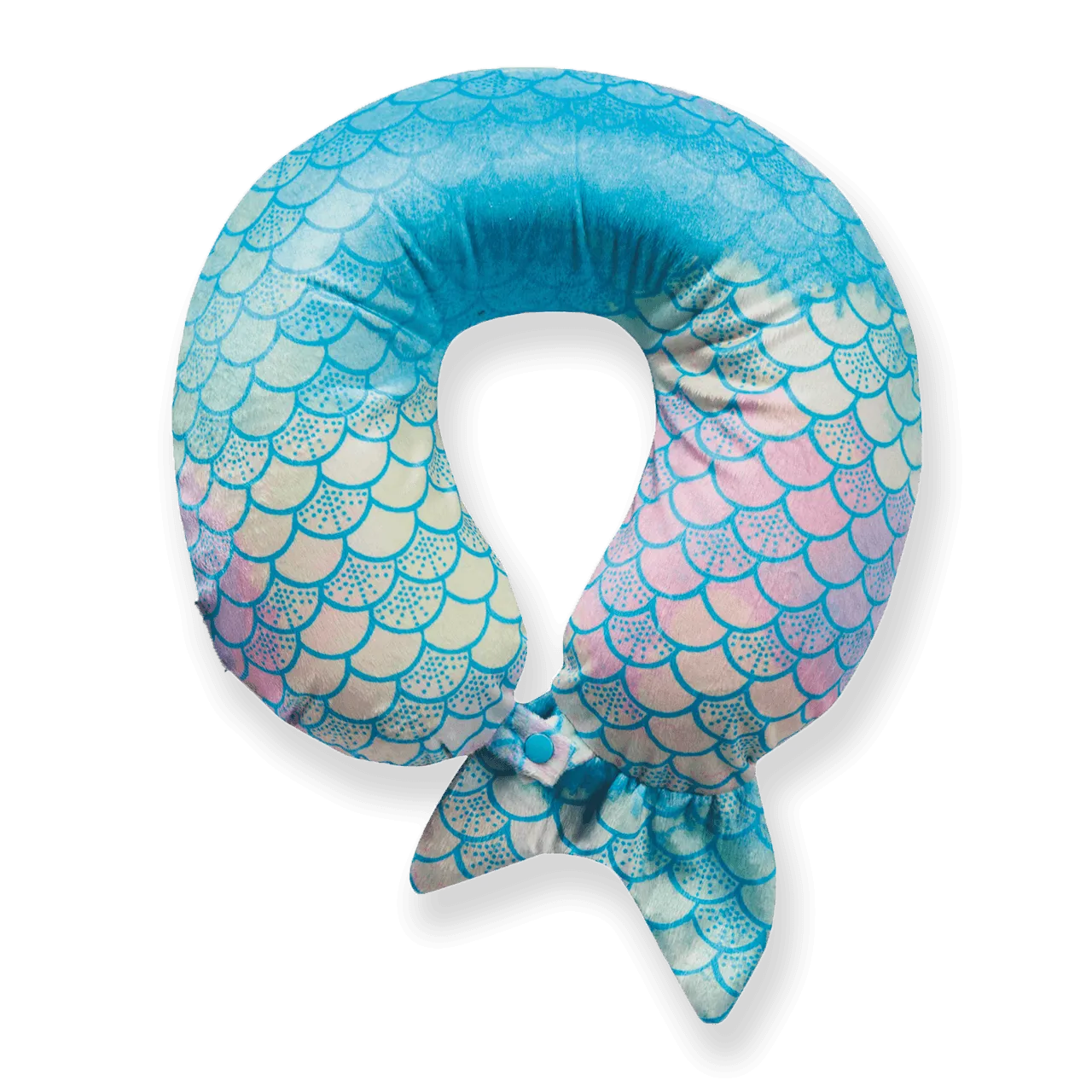 Mermaid Tail Memory Foam Travel Neck Pillow - Cyan