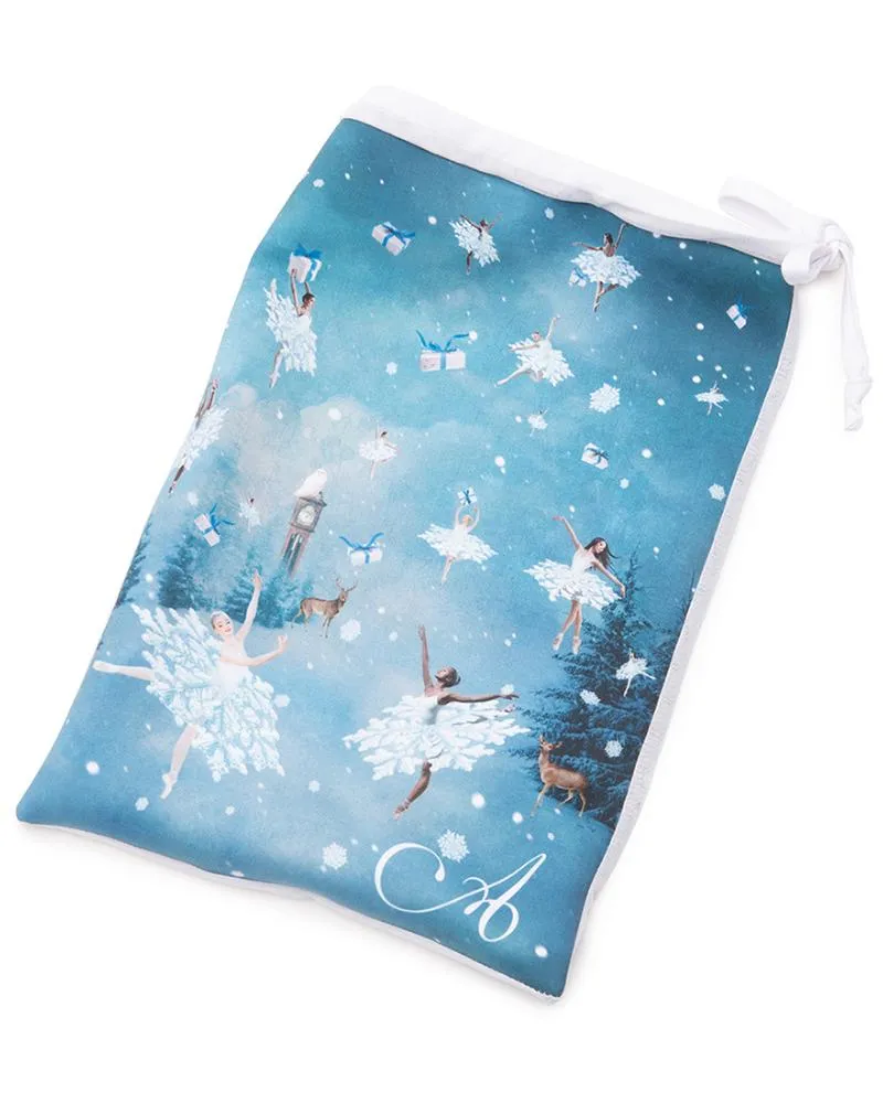 Mesh Shoe Bag in Snow Nutcracker Print