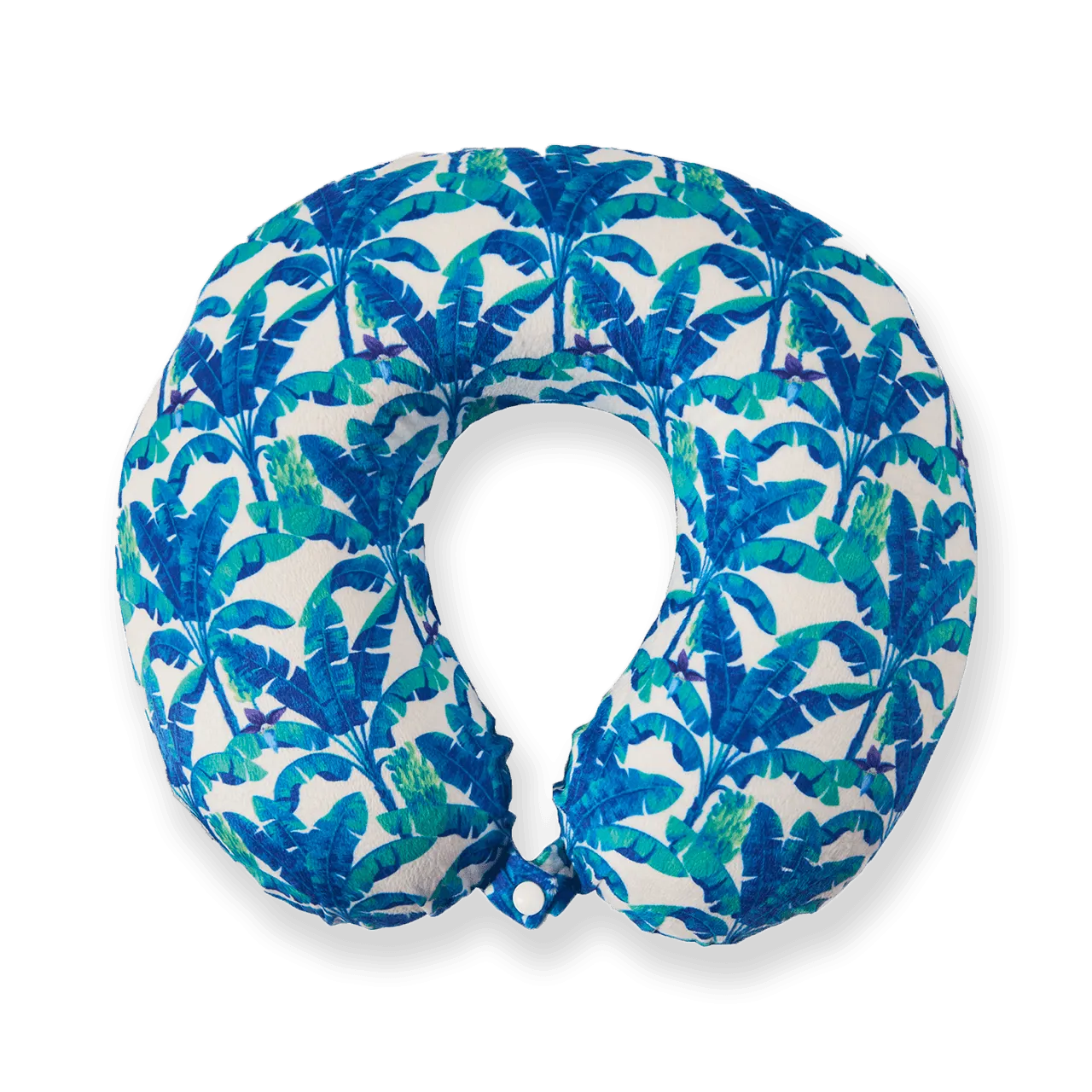 Midnight Jungle Memory Foam Travel Neck Pillow - Blue