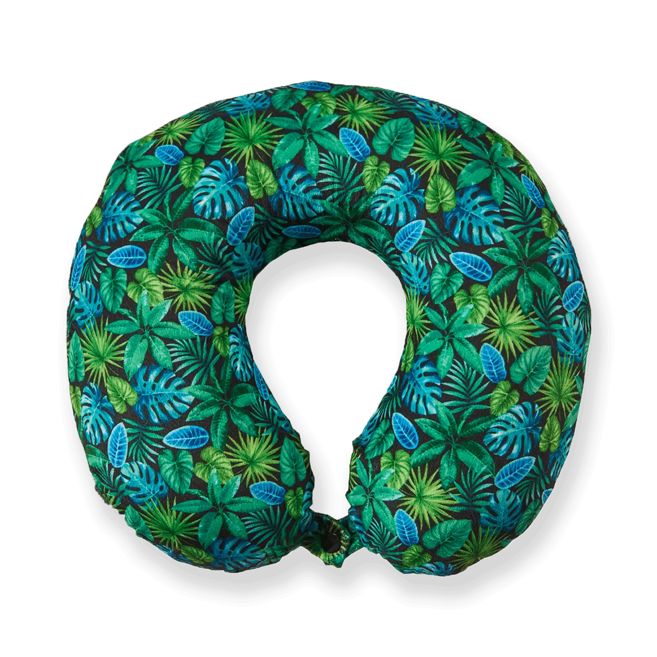 Midnight Jungle Memory Foam Travel Neck Pillow - Green