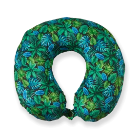 Midnight Jungle Memory Foam Travel Neck Pillow - Green