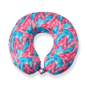 Midnight Jungle Memory Foam Travel Neck Pillow - Pink