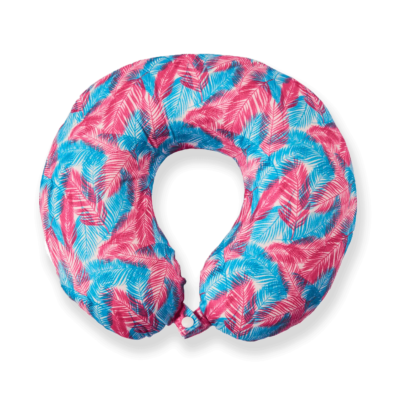 Midnight Jungle Memory Foam Travel Neck Pillow - Pink