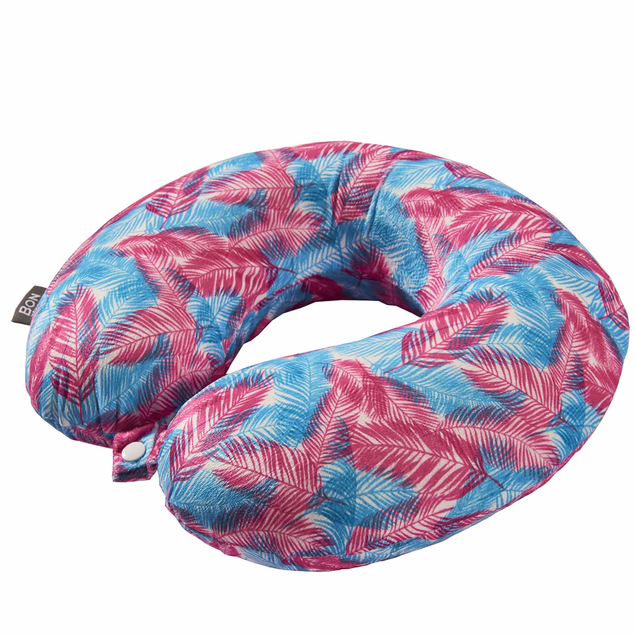 Midnight Jungle Memory Foam Travel Neck Pillow - Pink