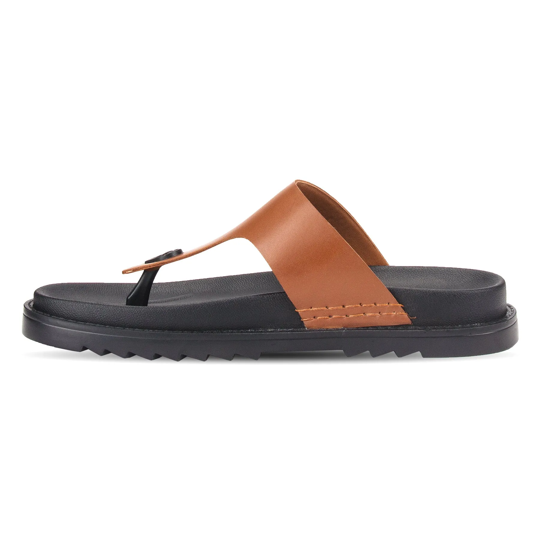 Milano men's leather open-toe flat sandal