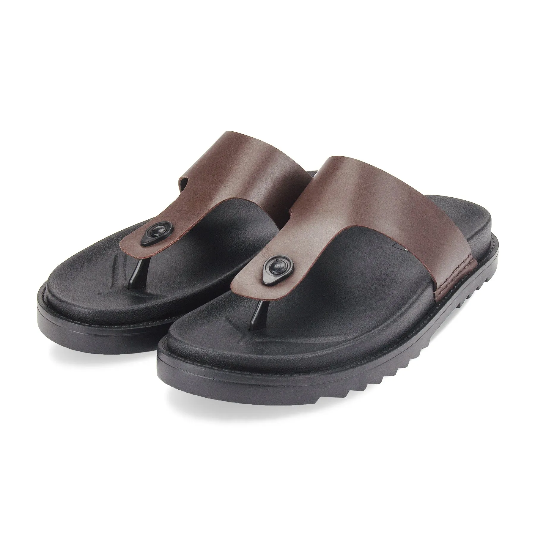 Milano men's leather open-toe flat sandal