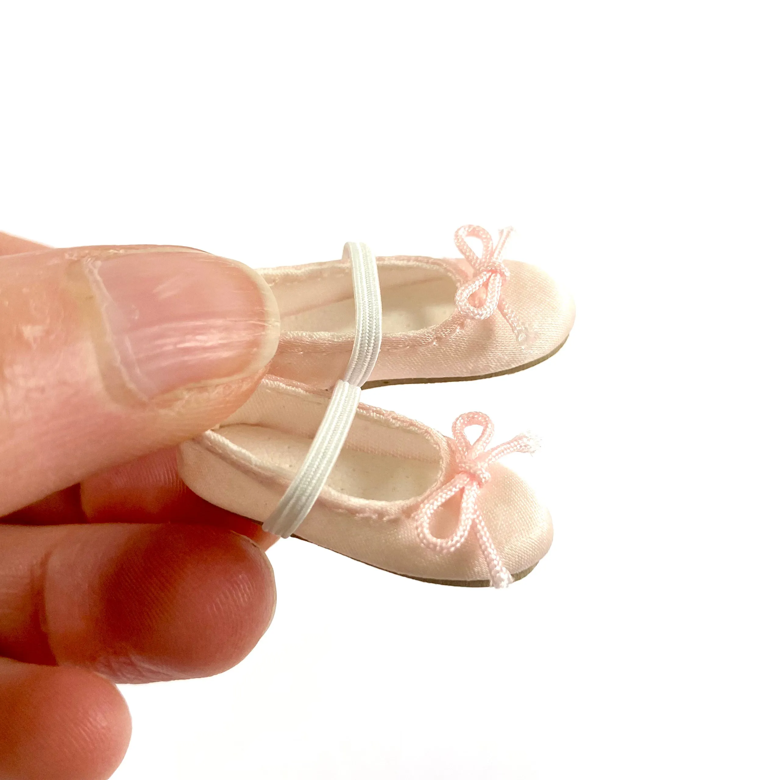 Miniature doll Ballerina shoes tiny pink Silk ballet slippers1/6 scale