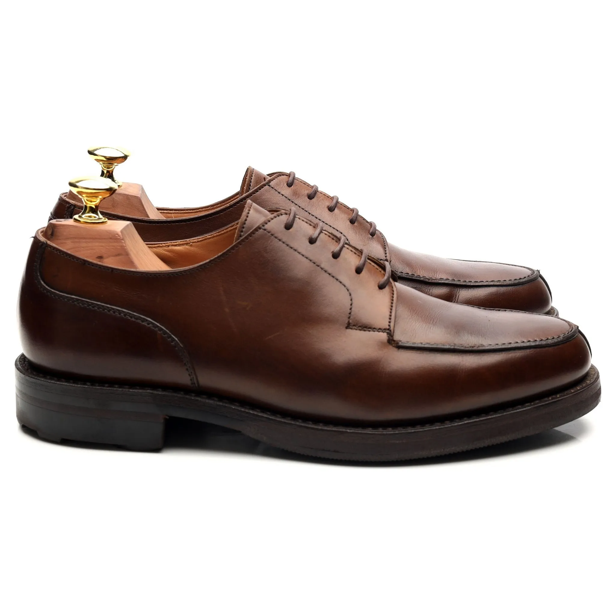 'Moreton' Dark Brown Leather Split Toe Derby UK 7 E