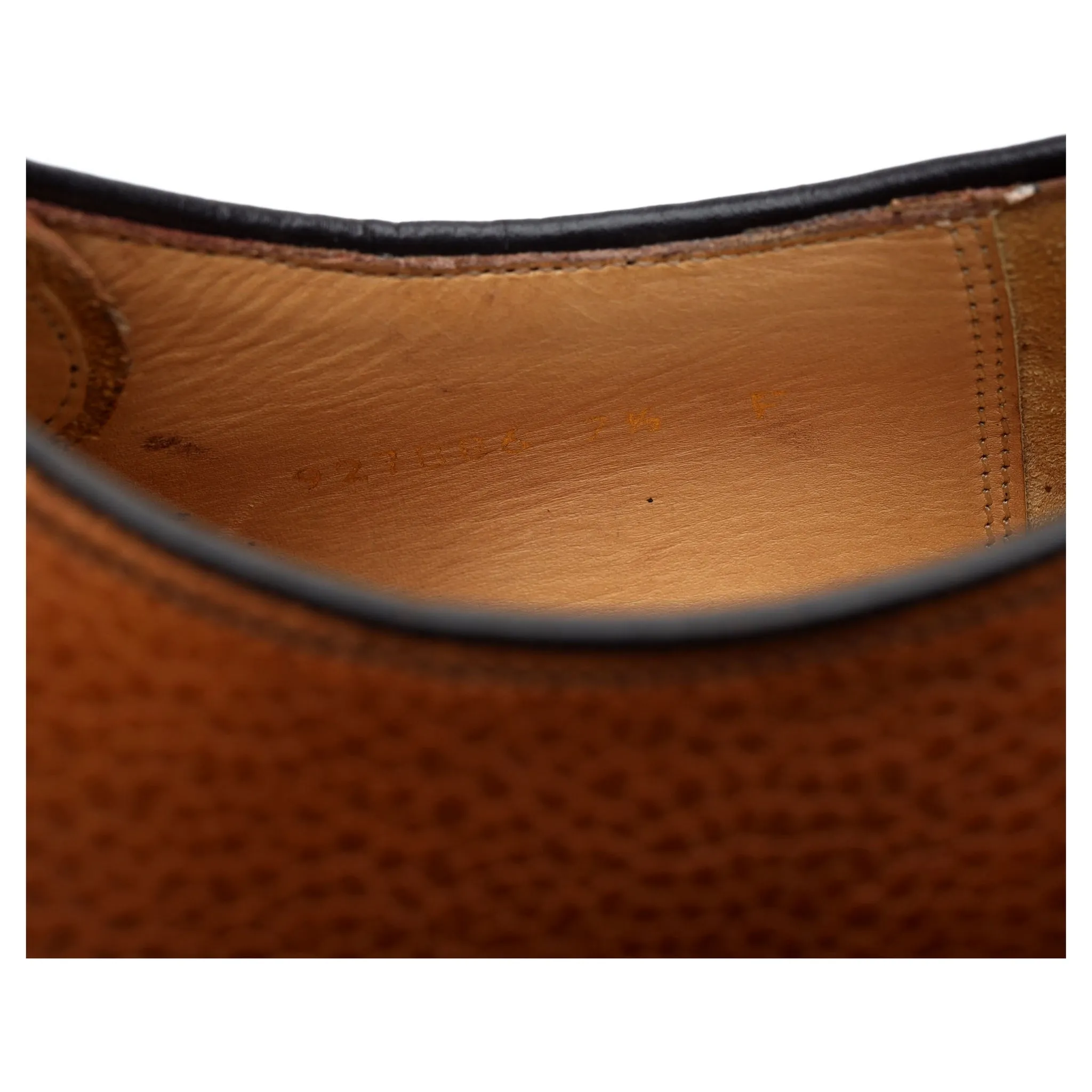 'Nairn' Tan Brown Grain Leather Derby UK 7.5 F