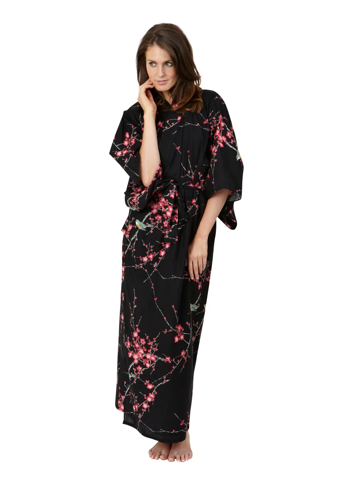 Plum & Warbler Womens Plus Size Cotton Kimono Robe