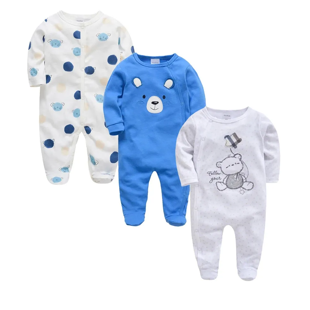 Premium 3/4 Pcs newborn sets- 100% cotton romper, polka dot polka dot