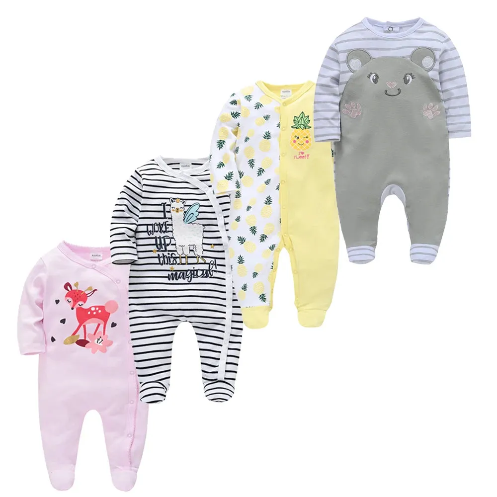 Premium 3/4 Pcs newborn sets- 100% cotton romper, polka dot polka dot