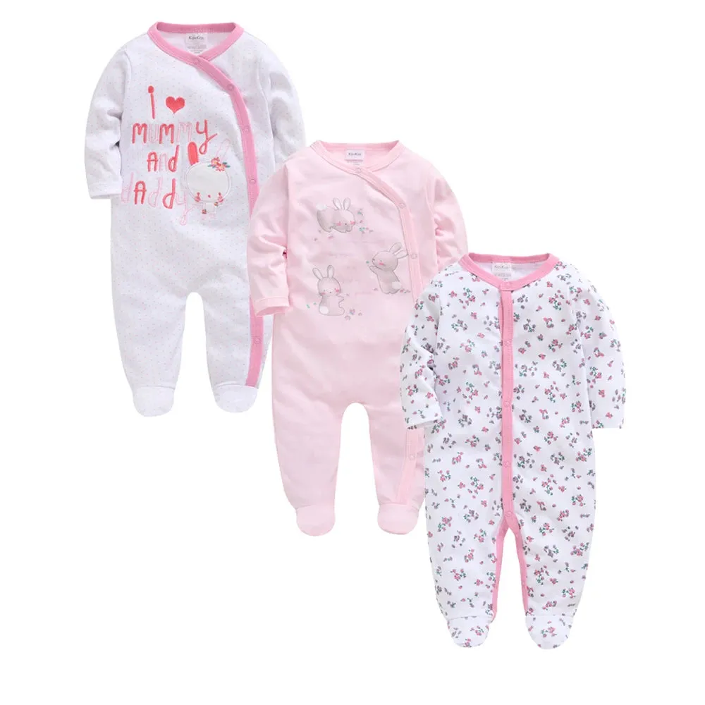 Premium 3/4 Pcs newborn sets- 100% cotton romper, polka dot polka dot