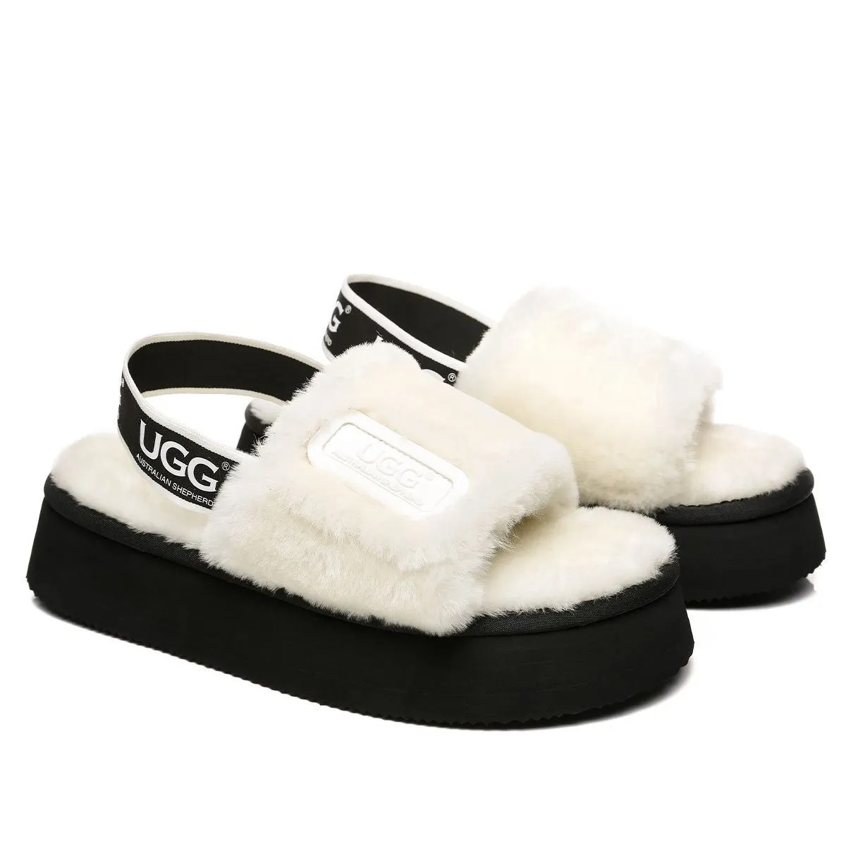 Premium Fluff UGG Platform Slides