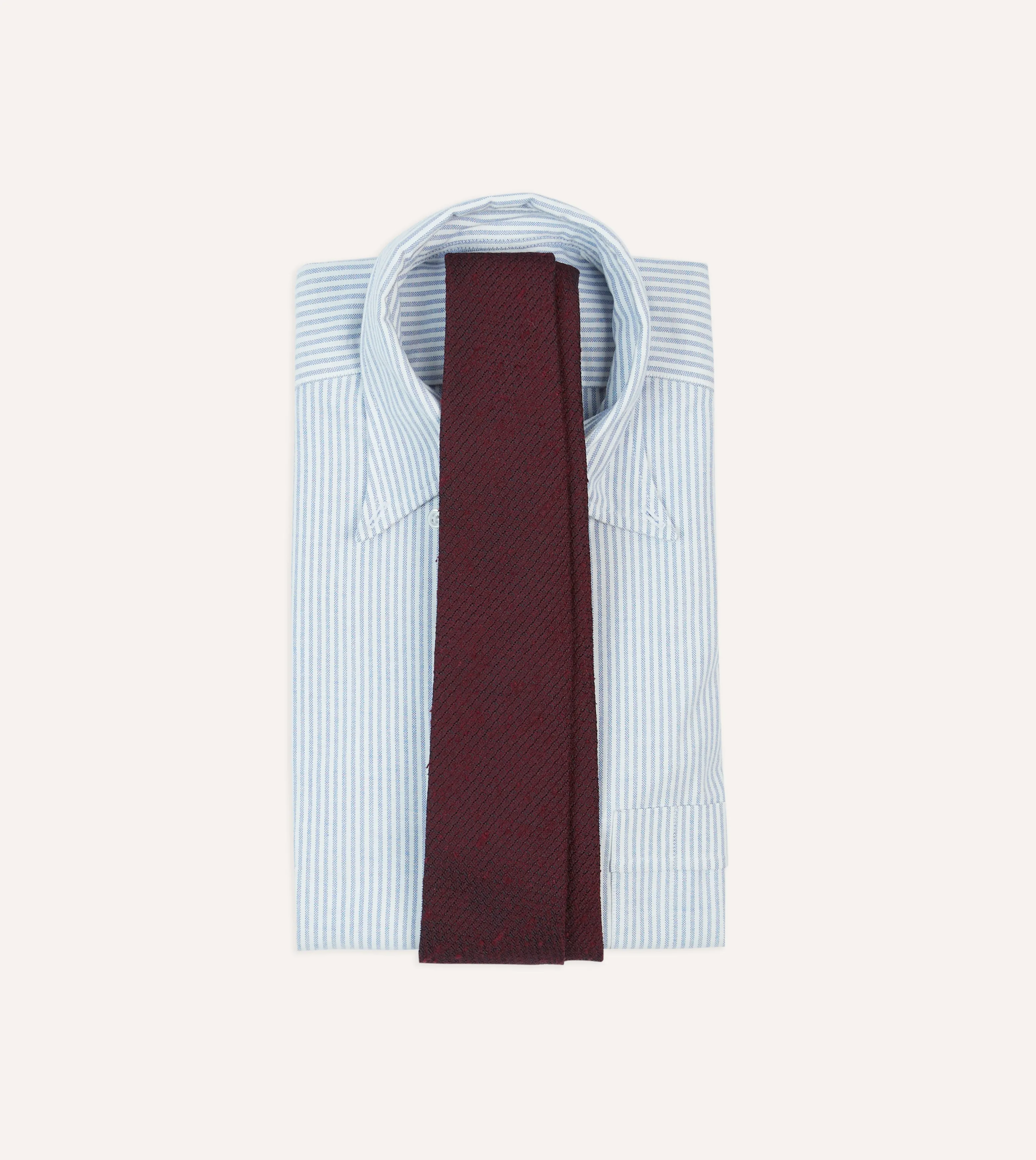 Red Shantung Silk Hand-Rolled Tie