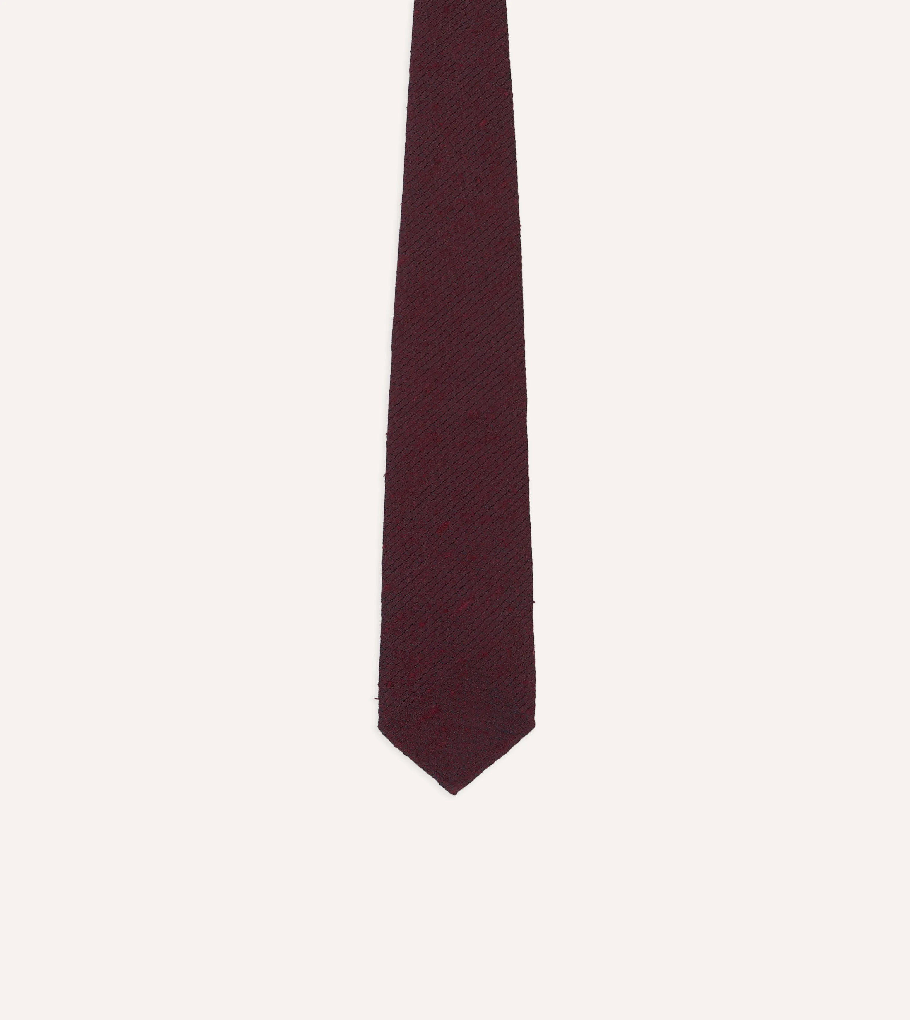 Red Shantung Silk Hand-Rolled Tie