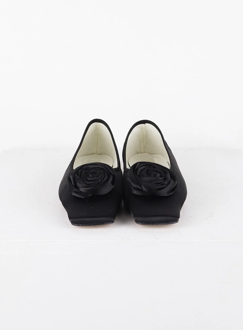 Rose Corsage Square Toe Ballet Flats CD315