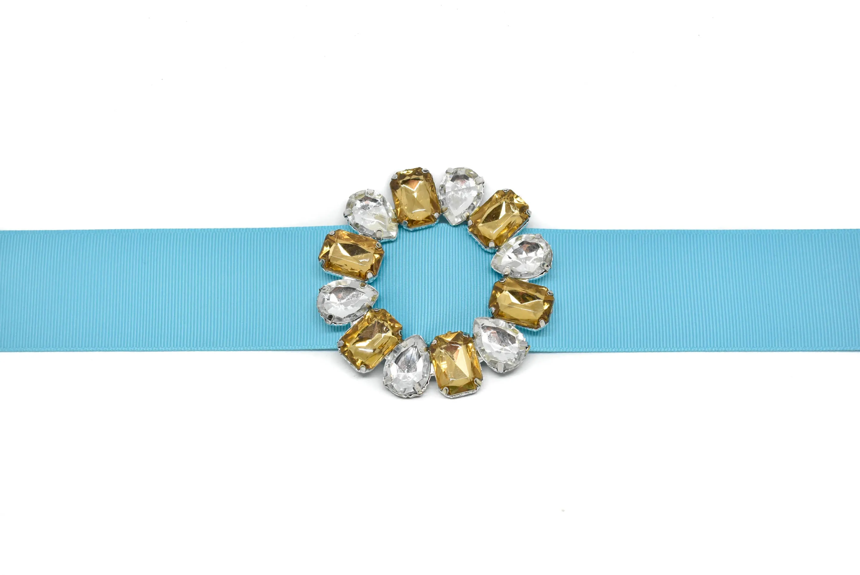 Round Gemstone Ribbon Slider 2.75" - 1 Piece