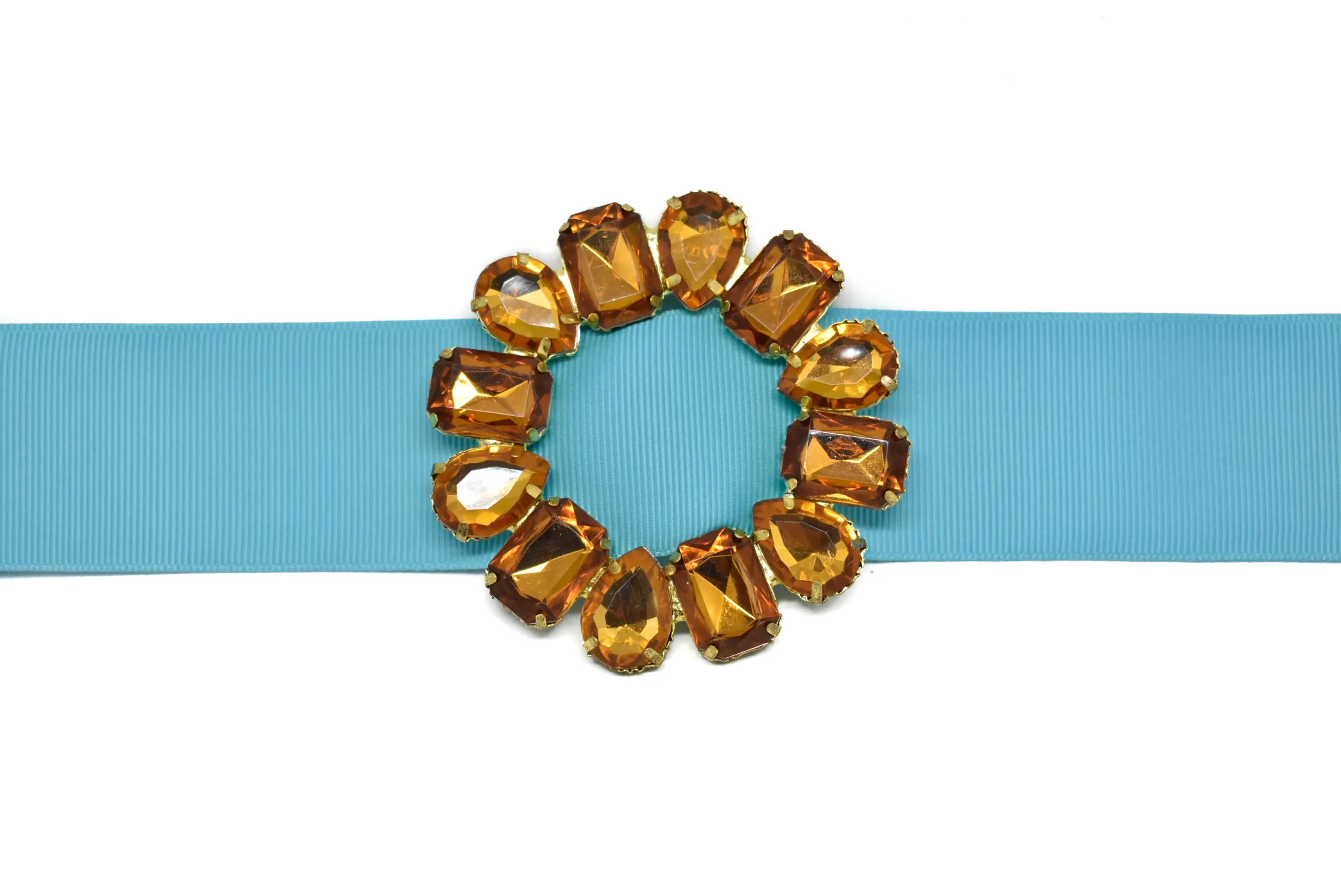 Round Gemstone Ribbon Slider 2.75" - 1 Piece