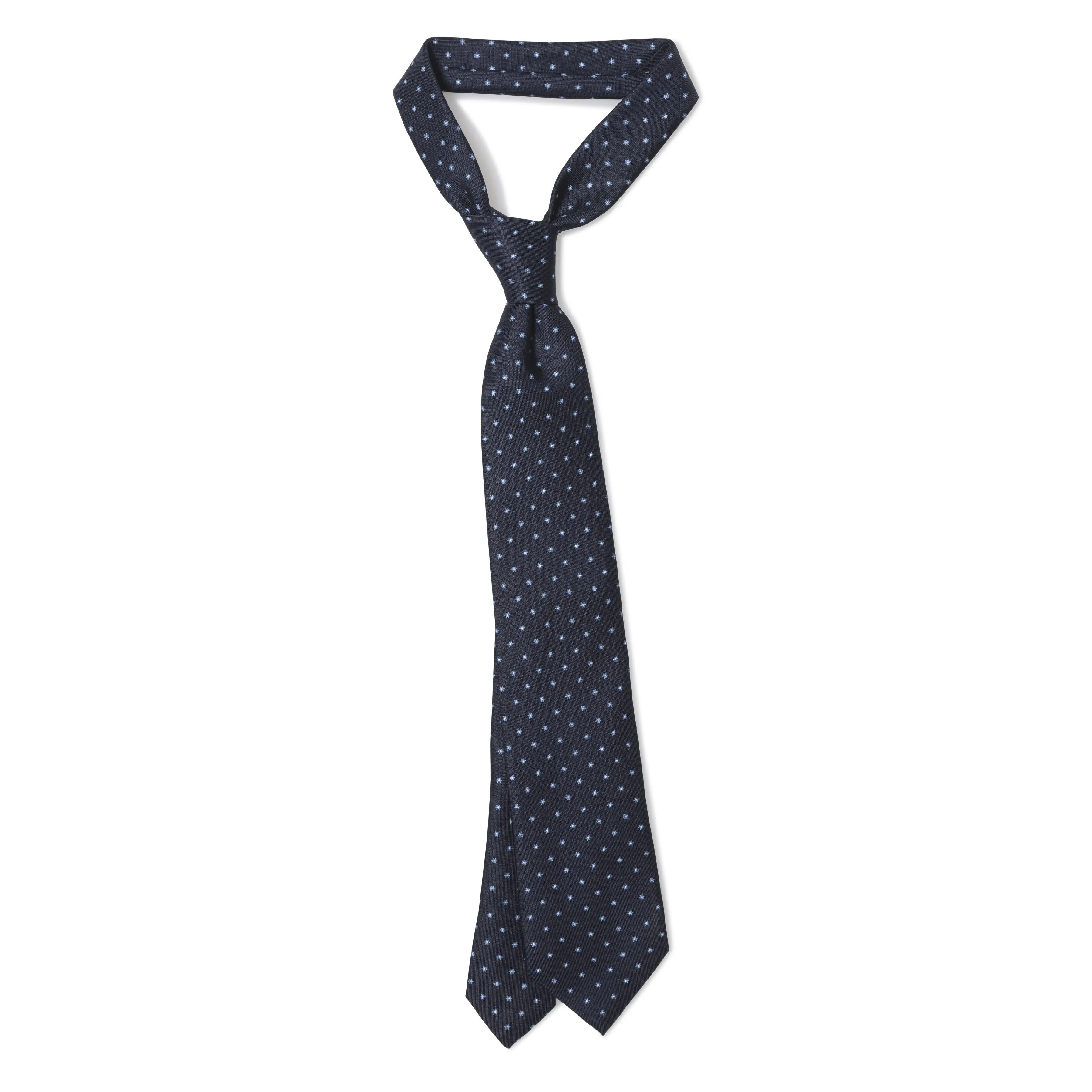 Silk Foulard Print Self-Tip Tie