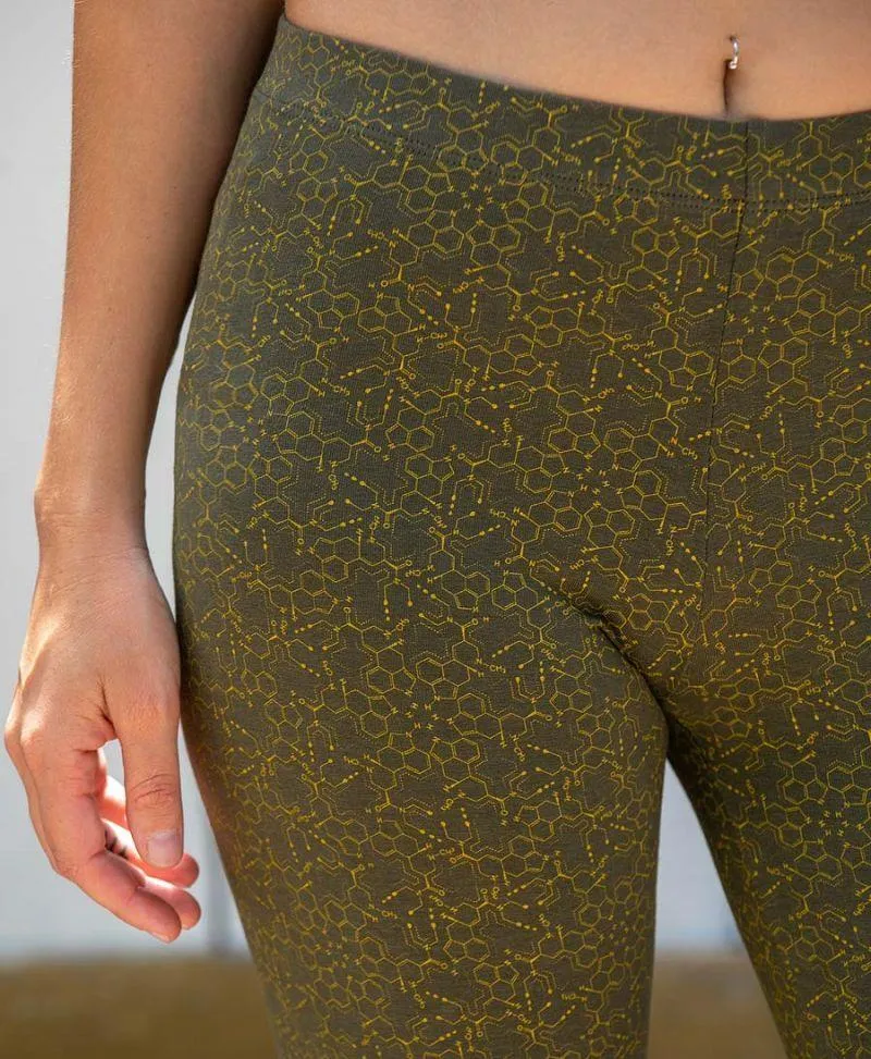 SOL - Seed Of Life  - LSD Molecule Leggings - Olive