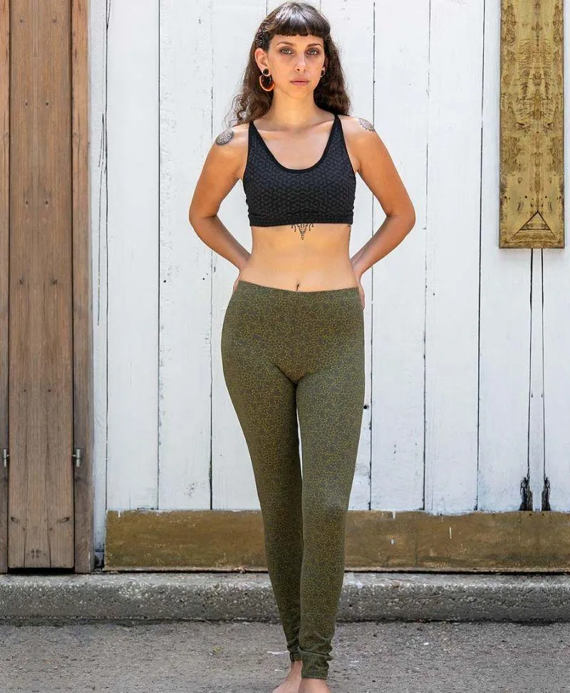 SOL - Seed Of Life  - LSD Molecule Leggings - Olive