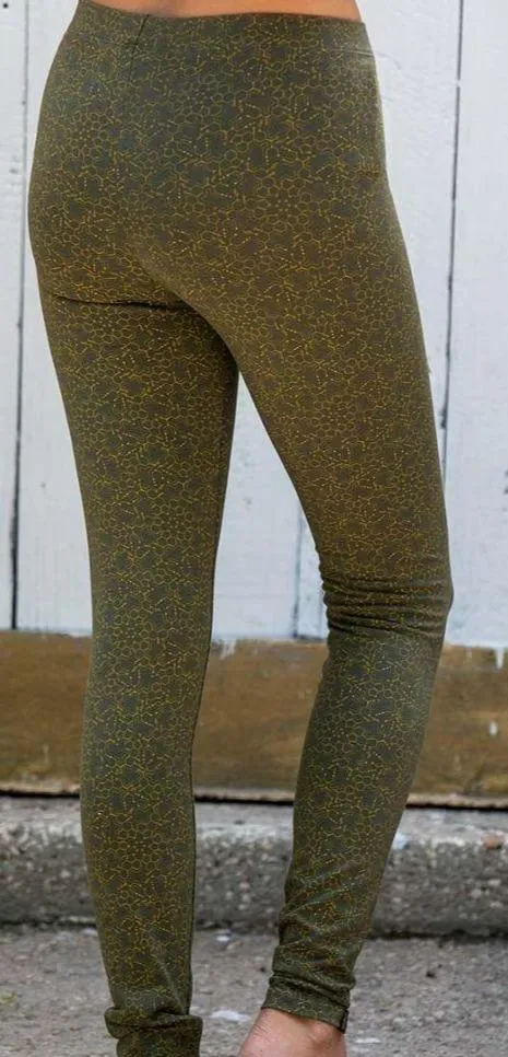 SOL - Seed Of Life  - LSD Molecule Leggings - Olive