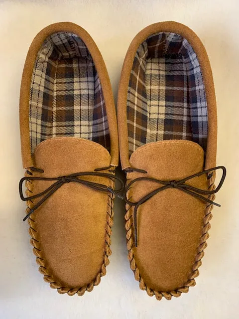 Suede Tartan lined Moccasin with Hard Sole | Mike