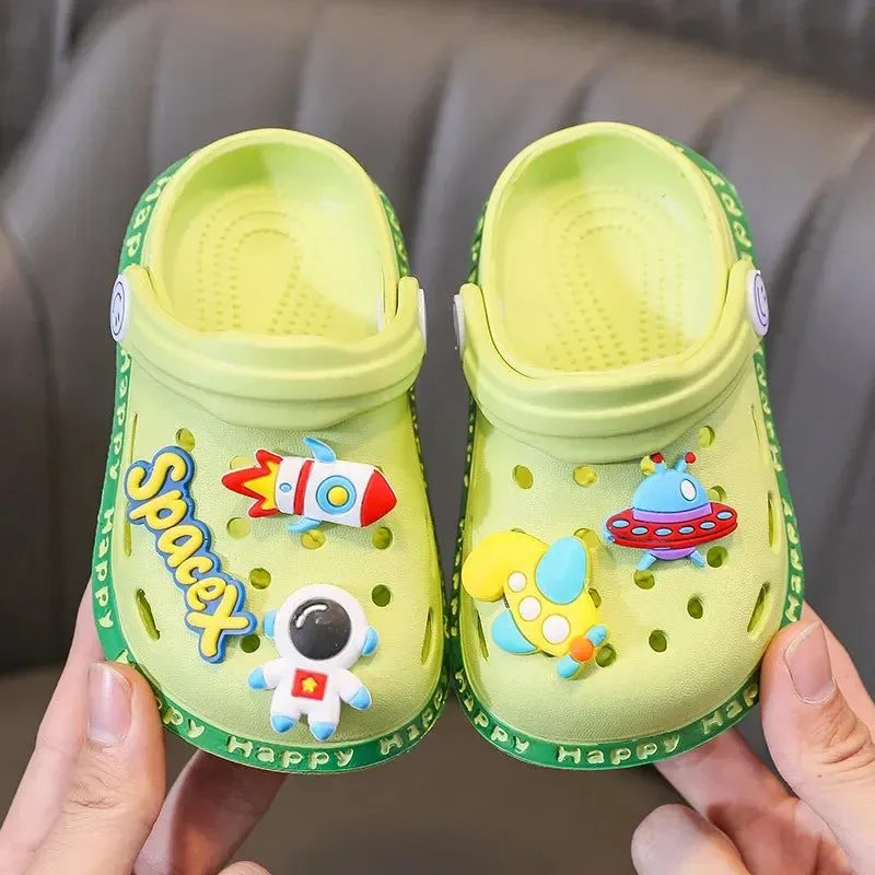 Summer Children Sandals Kids Shoes Slippers Soft Anti-Skid Cartoon DIY Design Hole Baby Shoes Sandy Beach  For Boys Girls Gift