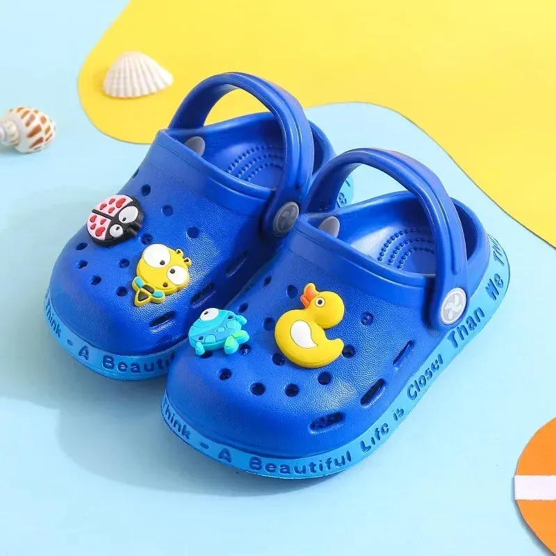 Summer Kids Sandals Children Hole Shoes Slippers Soft Non-slip Cartoon DIY Design Beach Sandy Slipper Shoe for Boys Girls