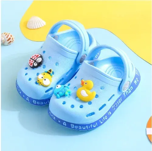 Summer Kids Sandals Hole Children's Shoes Slippers Soft Anti-Skid Cartoon DIY Design Hole Baby Shoes Sandy Beach For Boys Girls