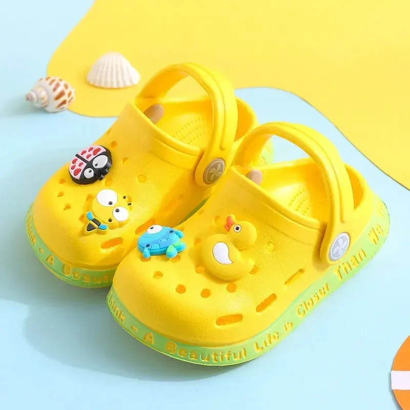 Summer Kids Sandals Hole Children's Shoes Slippers Soft Anti-Skid Cartoon DIY Design Hole Baby Shoes Sandy Beach For Boys Girls