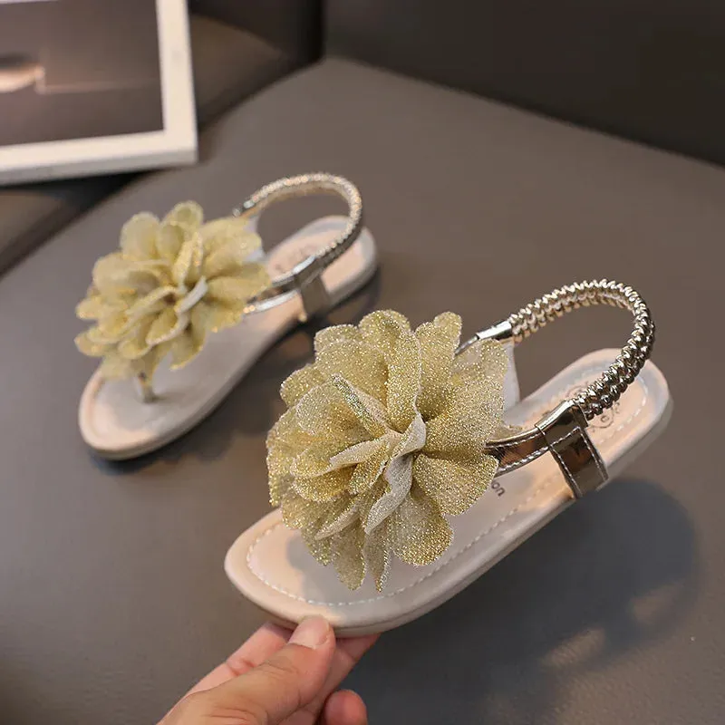 Summer Sandals Toddler Kids Baby Girls Fashion Flower Princess Sandals Beach Shoes Children Floral Sandals Slippers Soft Soled