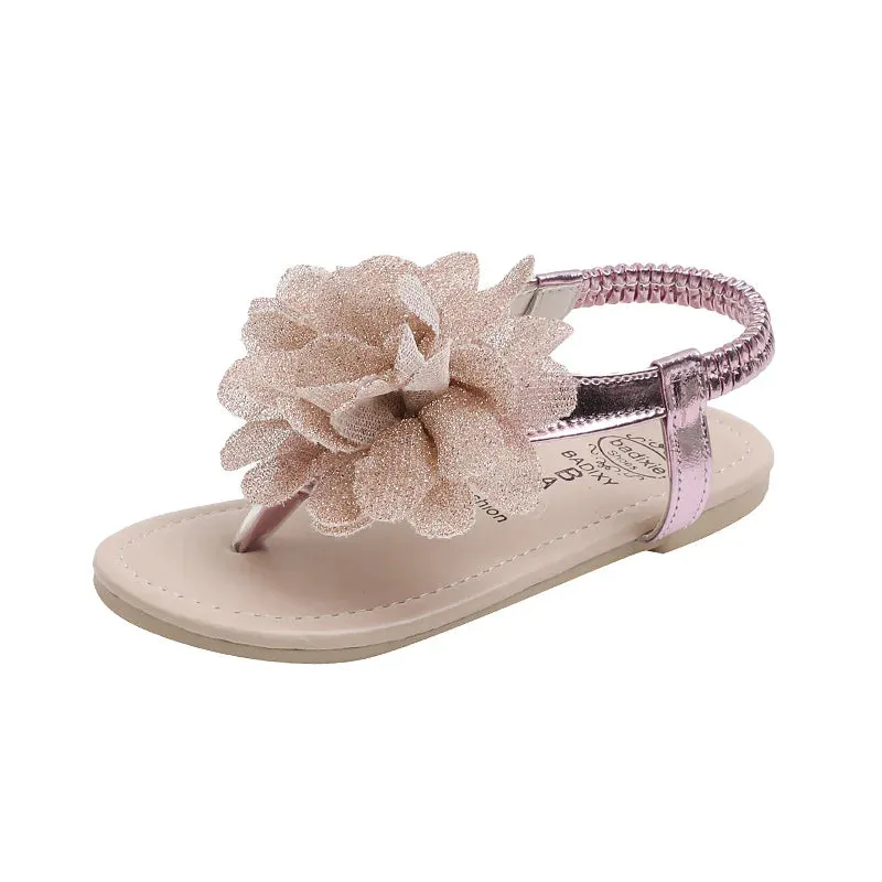 Summer Sandals Toddler Kids Baby Girls Fashion Flower Princess Sandals Beach Shoes Children Floral Sandals Slippers Soft Soled