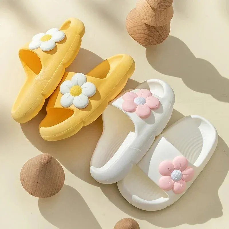 Summer Slide Slippers with Flowers for Girls