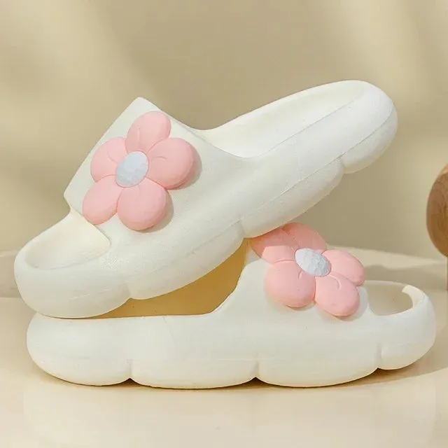 Summer Slide Slippers with Flowers for Girls