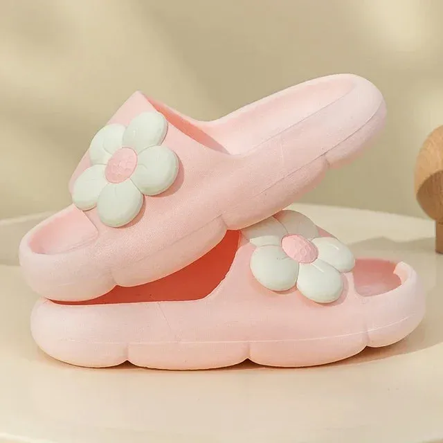 Summer Slide Slippers with Flowers for Girls