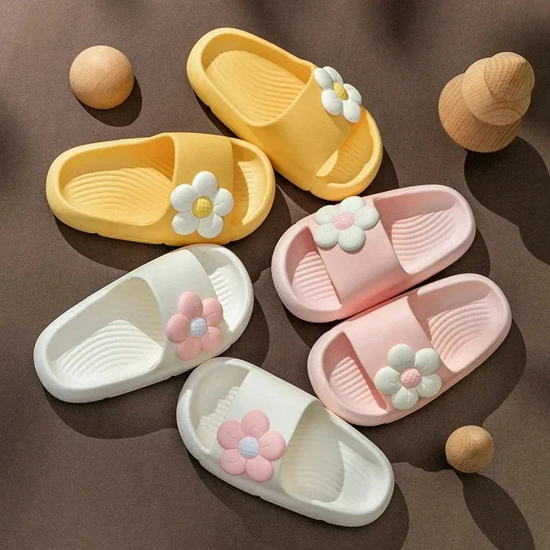 Summer Slide Slippers with Flowers for Girls